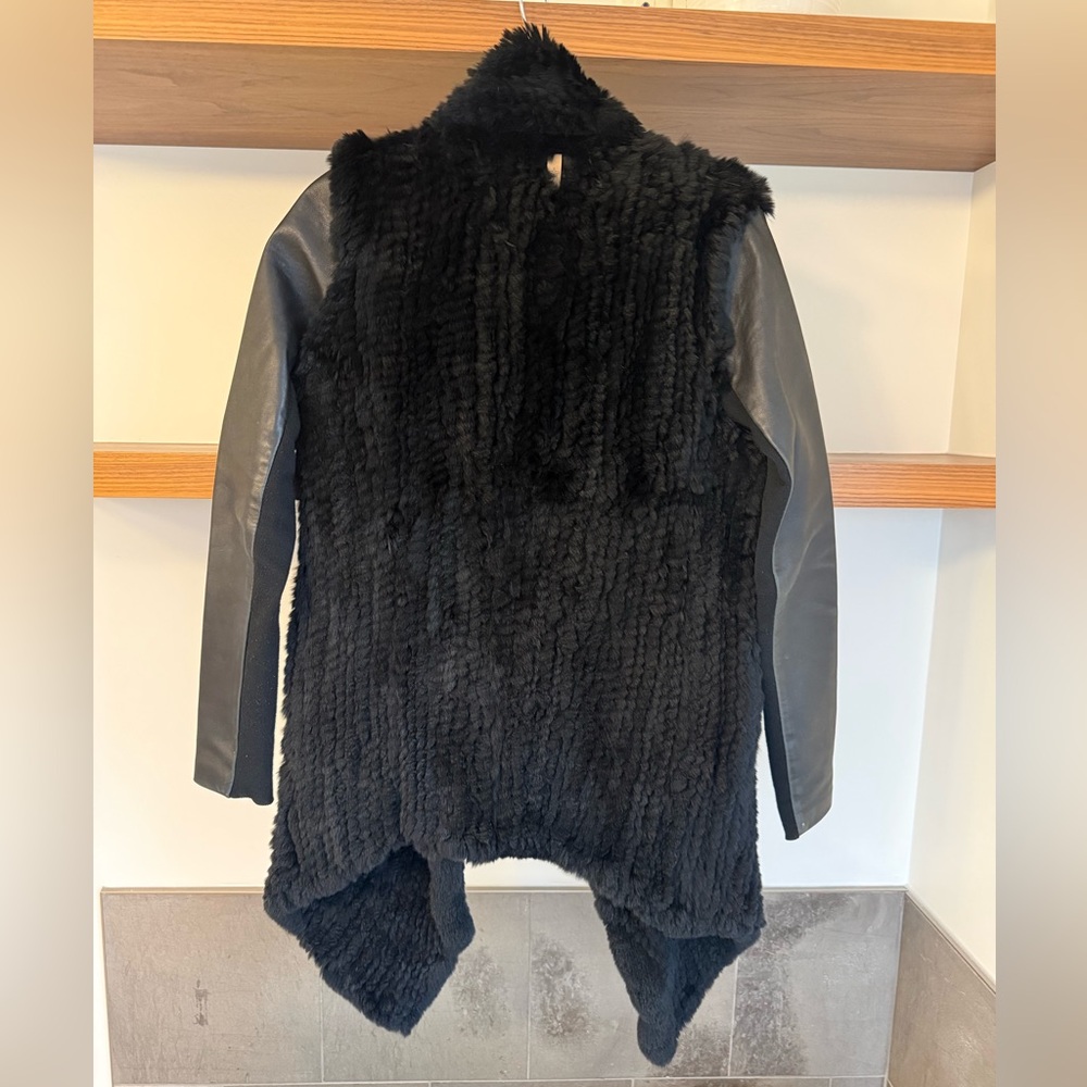 Mackage Fur and Leather Cardigan Jacket - Picture 3 of 6